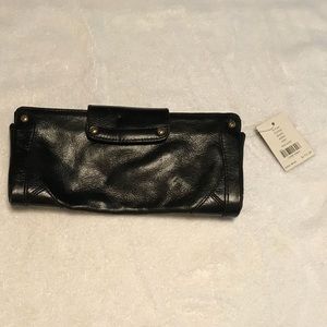Cole Haan black leather clutch